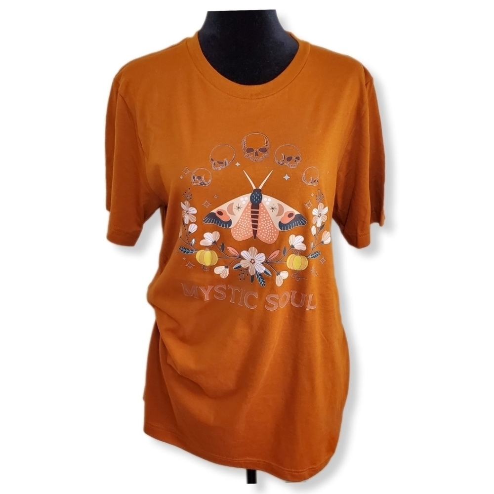 NWOT Rust Boho Mystic Soul Fall Bella Canvas Short Sleeve TShirt Sz M